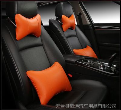 新款皮革汽車頭枕勁枕頭靠腰靠四件套車飾車廠家促銷一件代發(fā)車飾